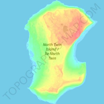 Topografische Karte North Twin Island, Höhe, Relief