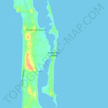 Topografische Karte Windermere Island, Höhe, Relief