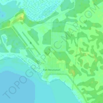 Topografische Karte Fort Resolution, Höhe, Relief