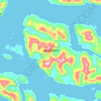 Topografische Karte Isla Chipana, Höhe, Relief