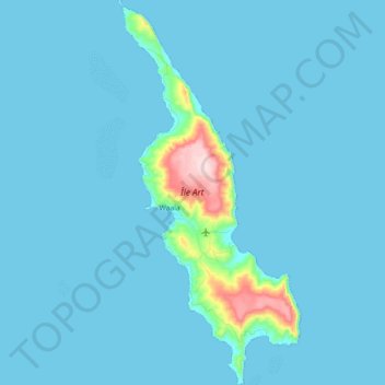 Topografische Karte Île Art, Höhe, Relief