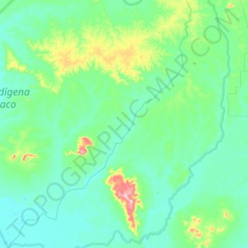 Topografische Karte Rio Massaco, Höhe, Relief