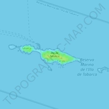 Topografische Karte Isla de Tabarca, Höhe, Relief