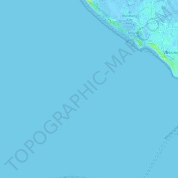 Topografische Karte Westerschelde, Höhe, Relief