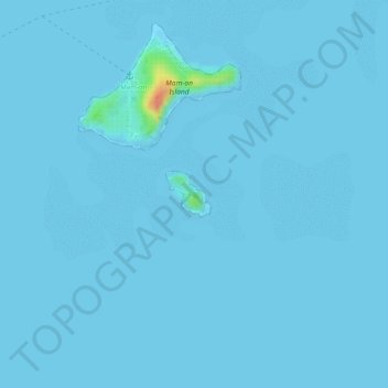 Topografische Karte Antokon Island, Höhe, Relief