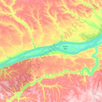 Topografische Karte Lena River, Höhe, Relief