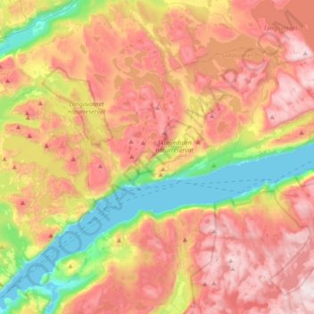 Topografische Karte Lysefjorden, Höhe, Relief