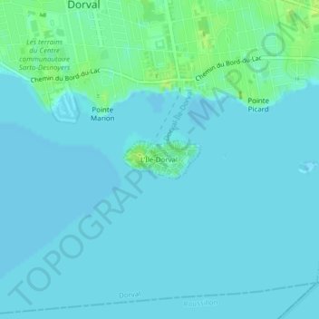 Topografische Karte Île Dorval, Höhe, Relief