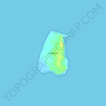 Topografische Karte Reef Island, Höhe, Relief
