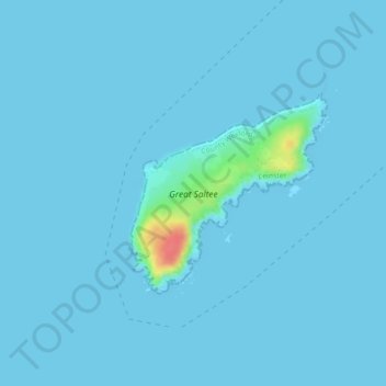 Topografische Karte Great Saltee, Höhe, Relief