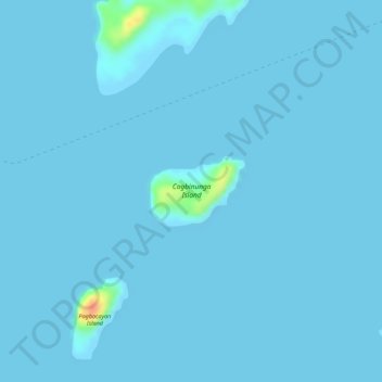 Topografische Karte Cagbinunga Island, Höhe, Relief