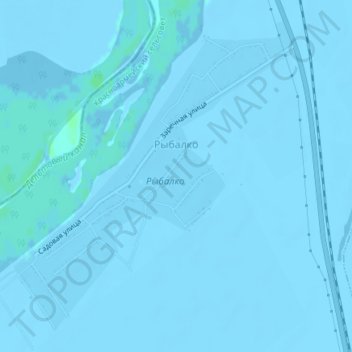 Topografische Karte Rybalko, Höhe, Relief
