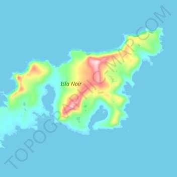 Topografische Karte Isla Noir, Höhe, Relief