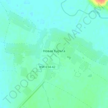 Topografische Karte Новая Карьга, Höhe, Relief