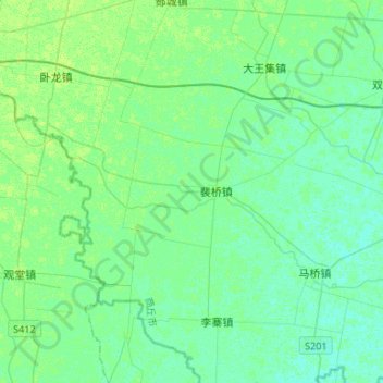 Topografische Karte Bao River, Höhe, Relief