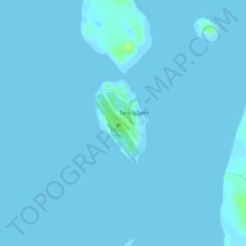 Topografische Karte Taro Island, Höhe, Relief