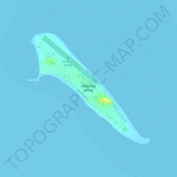 Topografische Karte Pamalican Island, Höhe, Relief