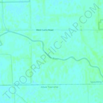 Topografische Karte Flint River, Höhe, Relief