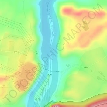 Topografische Karte Río Caroni, Höhe, Relief