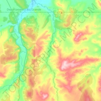 Topografische Karte Rio Grande, Höhe, Relief