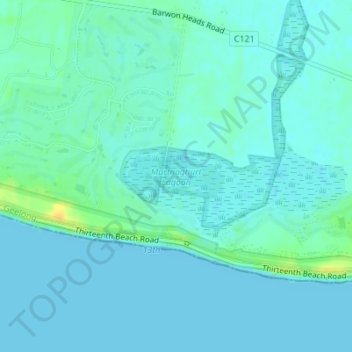 Topografische Karte Murtnaghurt Lagoon, Höhe, Relief