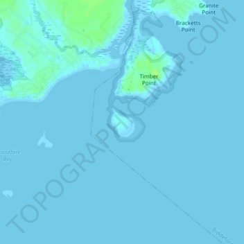 Topografische Karte Timber Island, Höhe, Relief