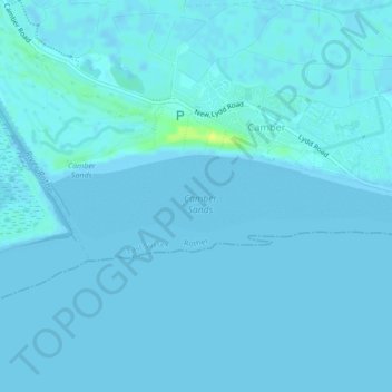 Topografische Karte Camber Sands, Höhe, Relief