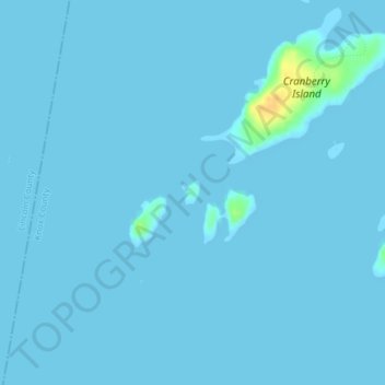 Topografische Karte Cedar Island, Höhe, Relief