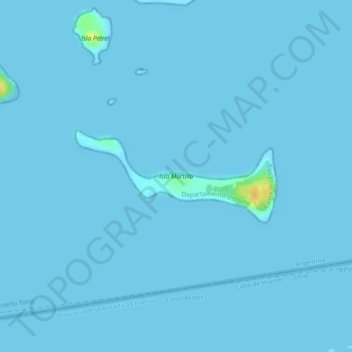 Topografische Karte Isla Martillo, Höhe, Relief