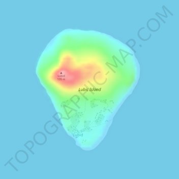 Topografische Karte Lubid Island, Höhe, Relief