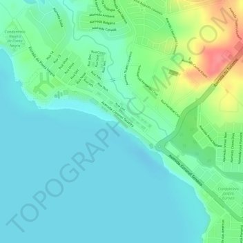 Topografische Karte Orla da Ponta Negra, Höhe, Relief