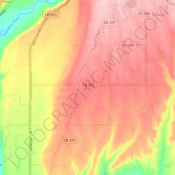 Topografische Karte Florida Canal, Höhe, Relief