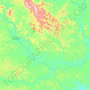 Topografische Karte Rio Amapari, Höhe, Relief