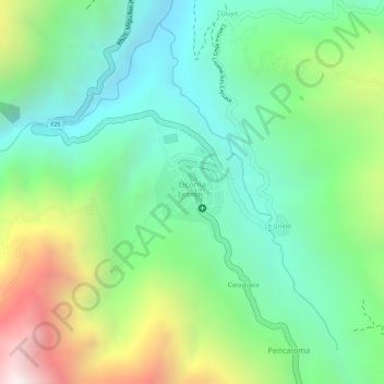 Topografische Karte Licoma, Höhe, Relief