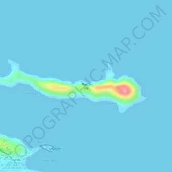 Topografische Karte Thatch Cay, Höhe, Relief