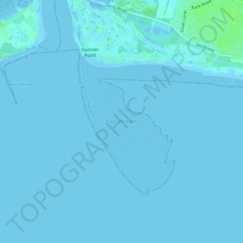 Topografische Karte East Winner, Höhe, Relief