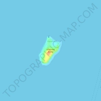 Topografische Karte Kanihaan Island, Höhe, Relief