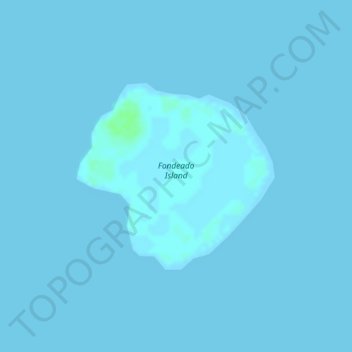 Topografische Karte Fondeado Island, Höhe, Relief