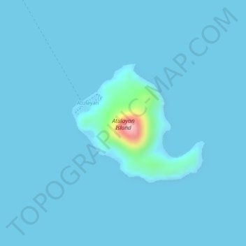 Topografische Karte Atulayan Island, Höhe, Relief