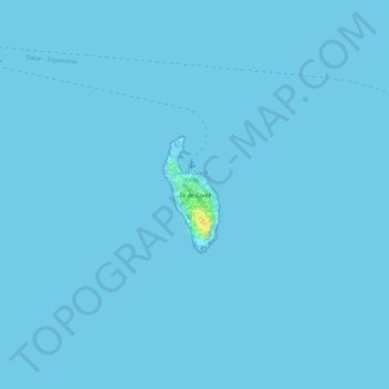 Topografische Karte Île de Gorée, Höhe, Relief