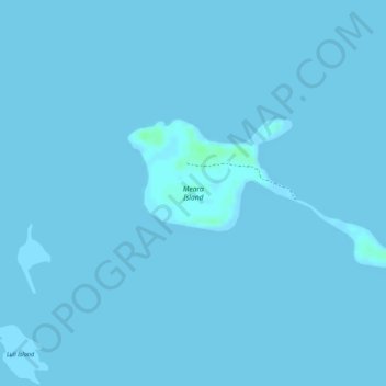 Topografische Karte Meara Island, Höhe, Relief