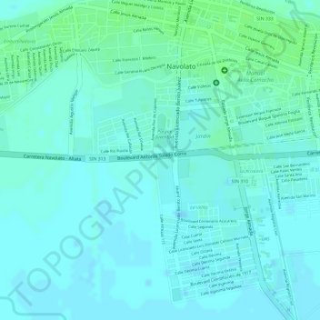 Topografische Karte Renato Vega Alvarado, Höhe, Relief