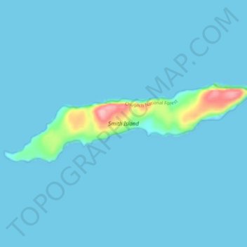 Topografische Karte Smith Island, Höhe, Relief