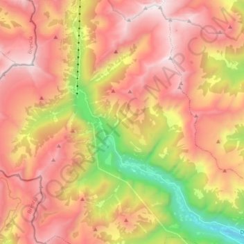 Topografische Karte Val di Daone, Höhe, Relief