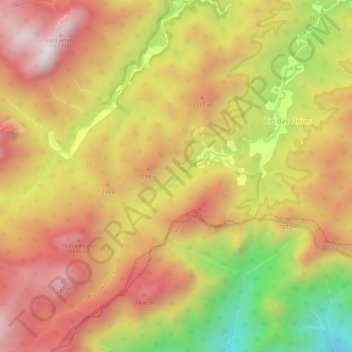 Topografische Karte Rio das Flores, Höhe, Relief