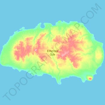Topografische Karte Emerald Isle, Höhe, Relief