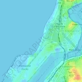 Topografische Karte Port Beach, Höhe, Relief