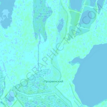 Topografische Karte Прорвенский, Höhe, Relief