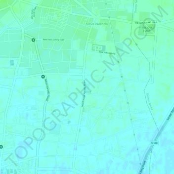 Topografische Karte Madhuvan Green Party Plot ,Nikol, Höhe, Relief