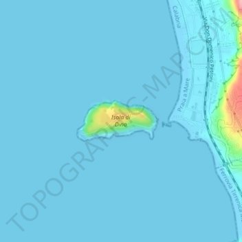 Topografische Karte Isola di Dino, Höhe, Relief